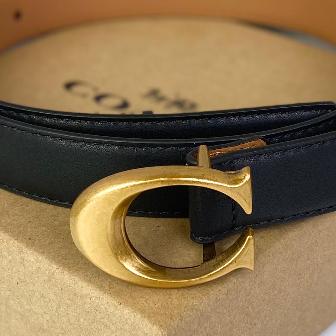 Coach Logo C DS Black/Gold Belt